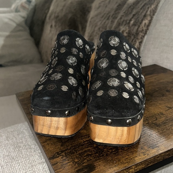 NEW Free People Claudia Clogs Slip On Suede Wooden Heels - Picture 5 of 6